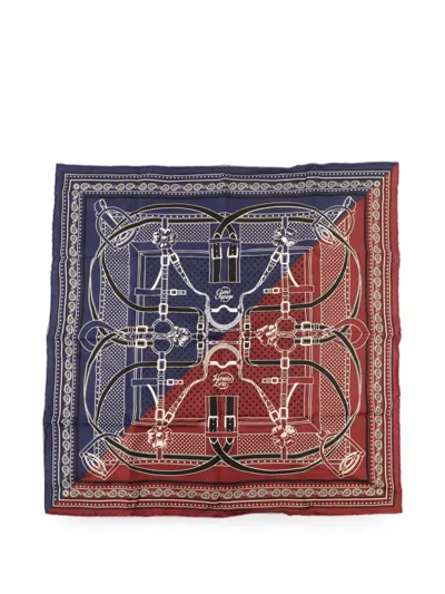 Pre-owned Hermes Silk Scarf In Blue