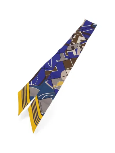 Pre-owned Hermes Silk Scarf In Blue