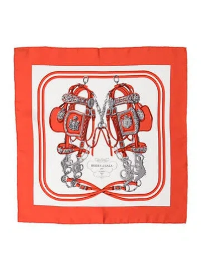 Pre-owned Hermes Silk Scarf In Orange