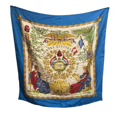 Pre-owned Hermes Silk Scarf () In Blue