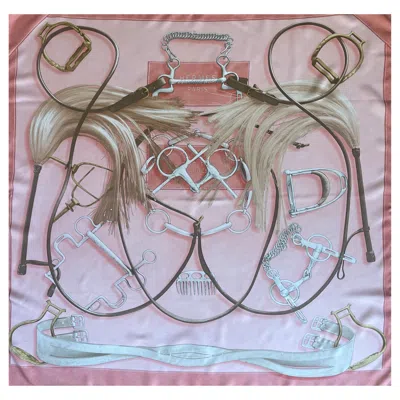 Pre-owned Hermes Hermès Silk Scarf “projets Carré” 2007. In Gray