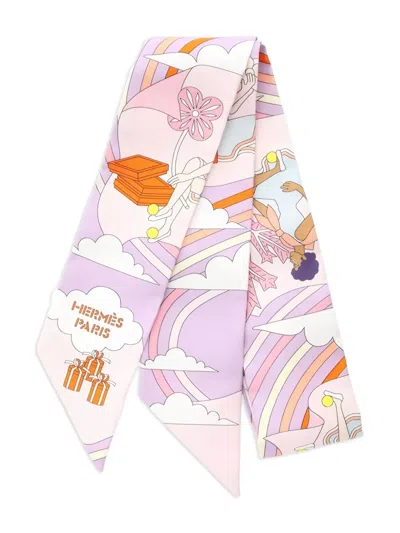 Pre-owned Hermes Silk Scarf In Purple