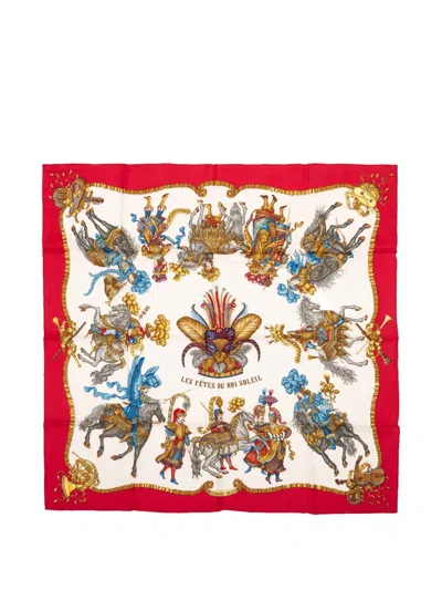 Pre-owned Hermes Silk Scarf In Red