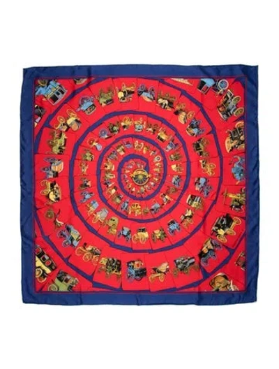 Pre-owned Hermes Silk Scarf In Red