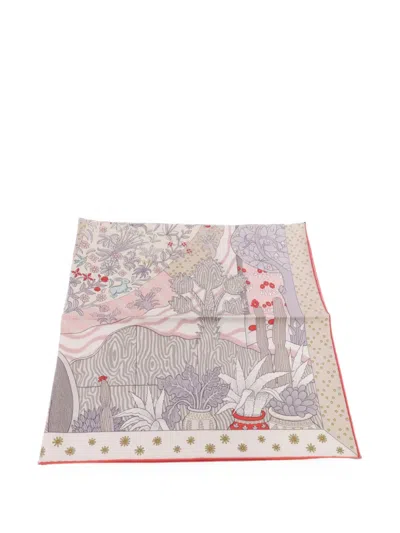 Pre-owned Hermes Silk Scarf In White