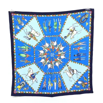 Pre-owned Hermes Hermès Silk Scarf With Imperial Russian Women's Theme () In Blue