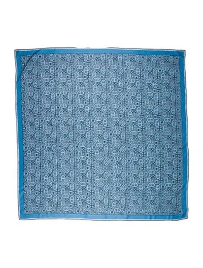 Pre-owned Hermes Silk Shawl In Blue