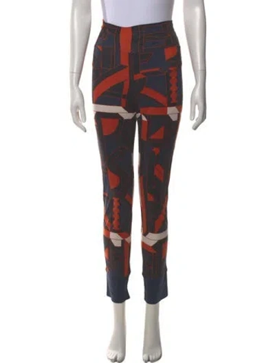 Pre-owned Hermes Silk Skinny Leg Pants In Black