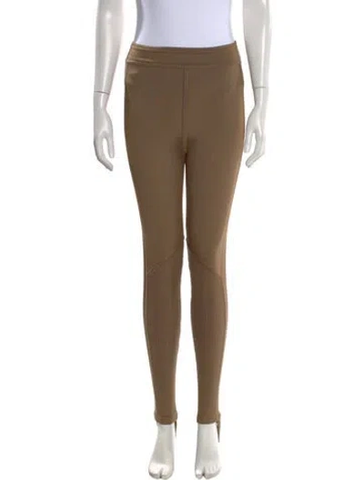 Pre-owned Hermes Silk Skinny Leg Pants In Brown
