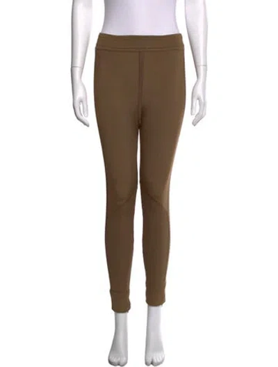 Pre-owned Hermes Silk Skinny Leg Pants In Brown