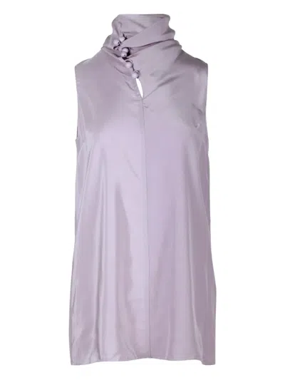 Pre-owned Hermes Silk Sleeveless Top In Purple