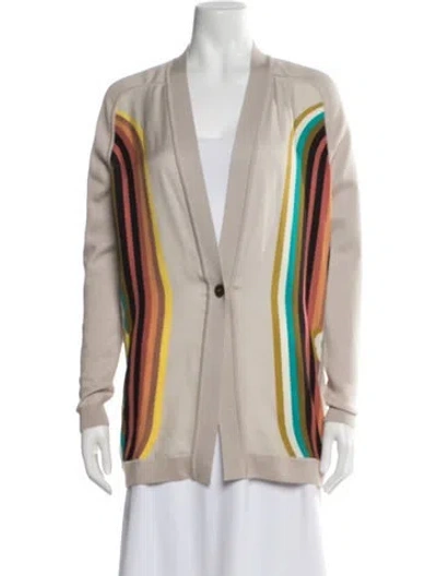 Pre-owned Hermes Silk Striped Sweater In Neutrals