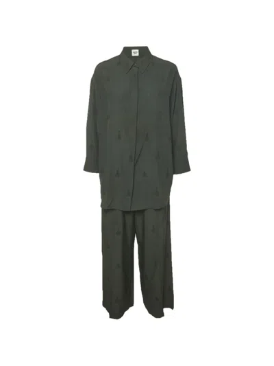 Pre-owned Hermes Silk Suit In Green