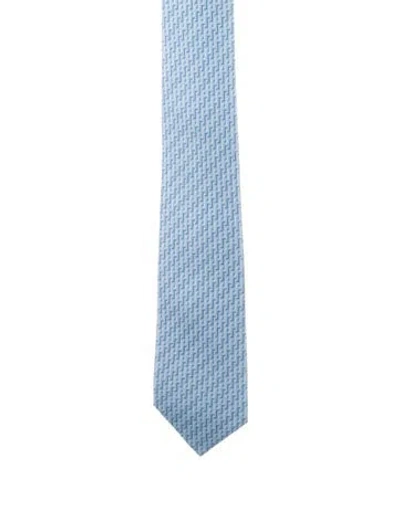 Pre-owned Hermes Silk Suit Tie In Blue