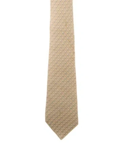 Pre-owned Hermes Silk Suit Tie In Neutrals