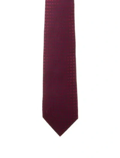 Pre-owned Hermes Silk Suit Tie In Red