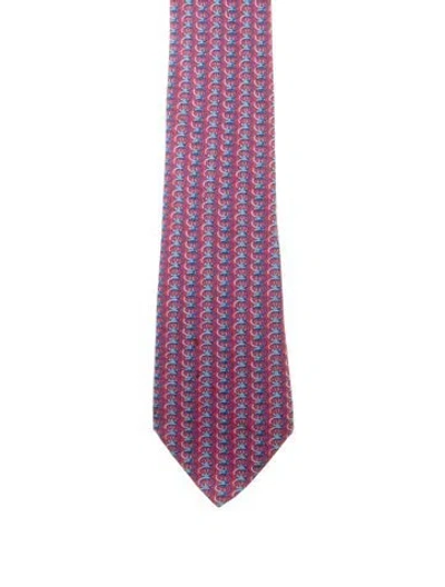 Pre-owned Hermes Silk Suit Tie In Red
