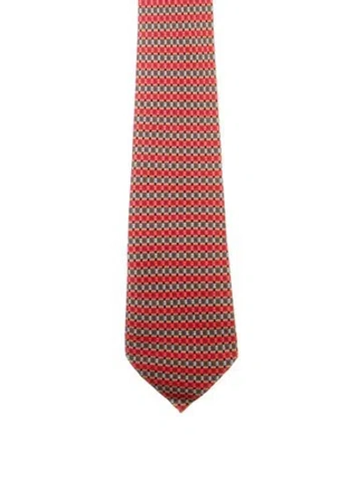Pre-owned Hermes Silk Suit Tie In Red