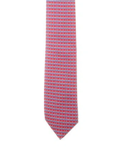 Pre-owned Hermes Silk Suit Tie In Red