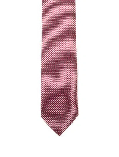 Pre-owned Hermes Silk Suit Tie In White