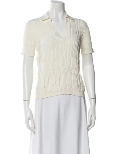 Pre-owned Hermes Silk Sweater In White