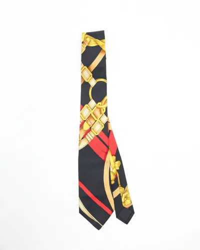 Pre-owned Hermes Hermès Silk Tie In Black