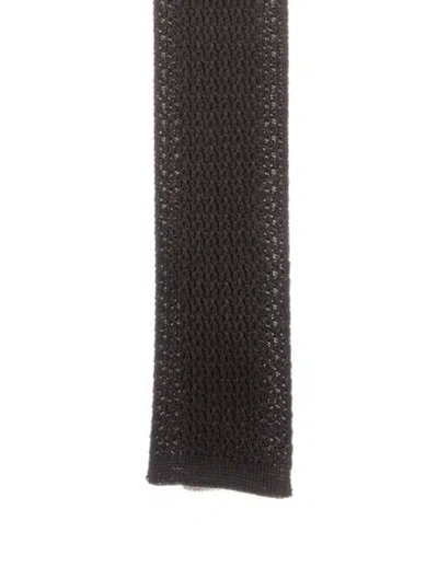 Pre-owned Hermes Silk Tie In Black