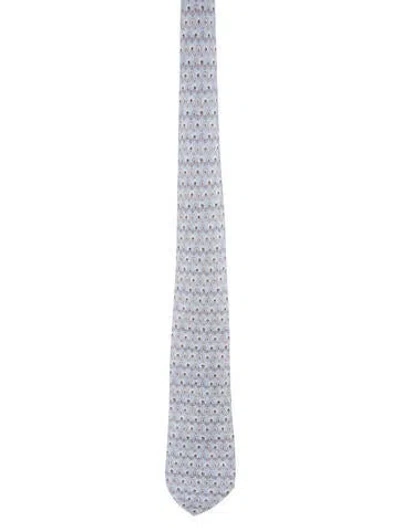 Pre-owned Hermes Silk Tie In Blue