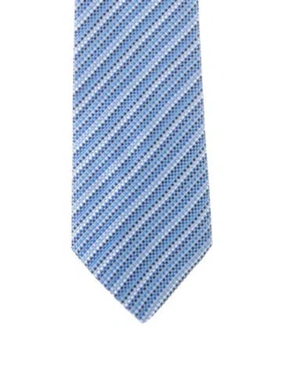 Pre-owned Hermes Silk Tie In Blue