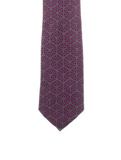 Pre-owned Hermes Silk Tie In Blue