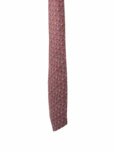 Pre-owned Hermes Silk Tie In Brown