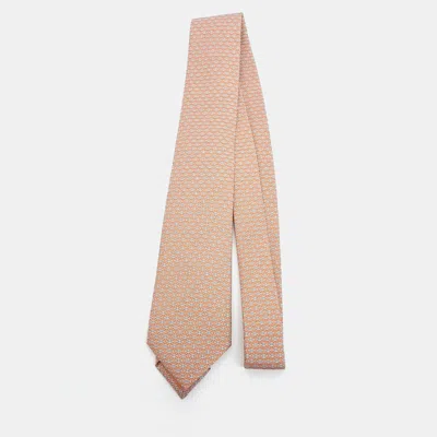 Pre-owned Hermes Silk Tie In Multi