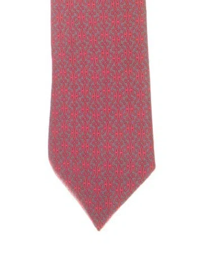 Pre-owned Hermes Silk Tie In Multi