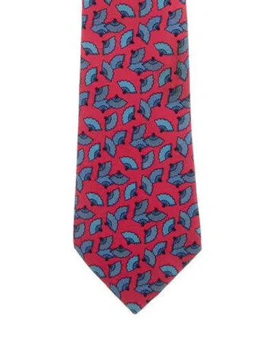 Pre-owned Hermes Silk Tie In Red