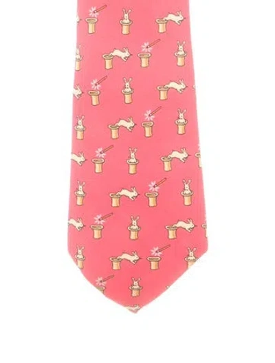 Pre-owned Hermes Silk Tie In Red