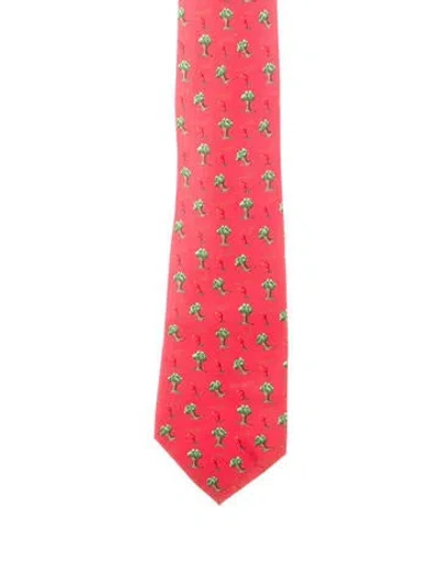 Pre-owned Hermes Silk Tie In Red
