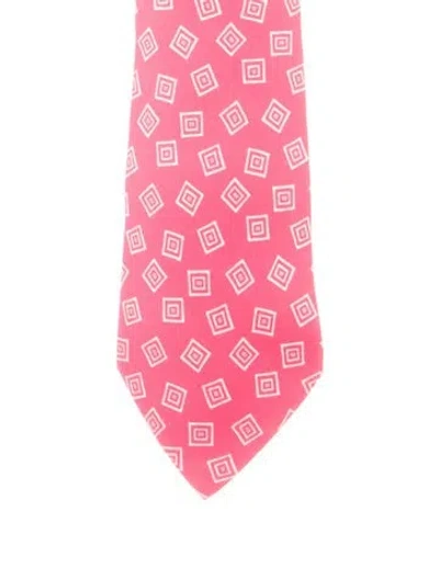 Pre-owned Hermes Silk Tie In Red