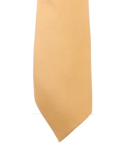 Pre-owned Hermes Silk Tie In Yellow