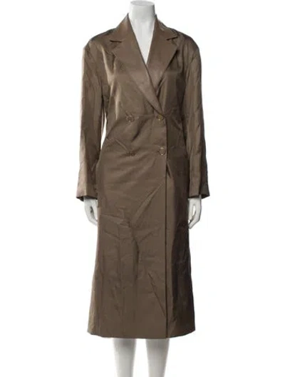 Pre-owned Hermes Silk Trench Coat In Brown