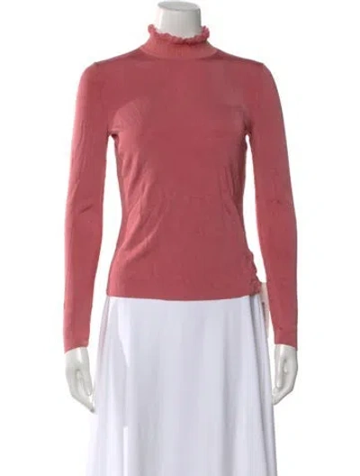Pre-owned Hermes Silk Turtleneck Sweater In Pink
