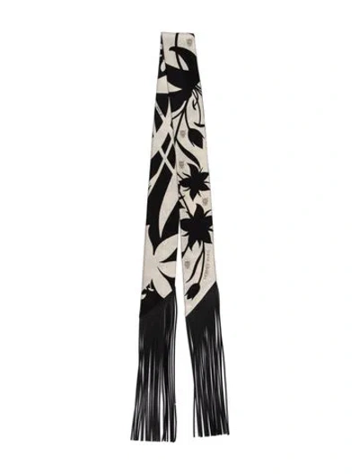 Pre-owned Hermes Silk Twilly Scarf In Black