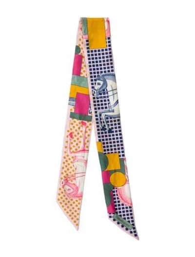 Pre-owned Hermes Silk Twilly Scarf In Multi
