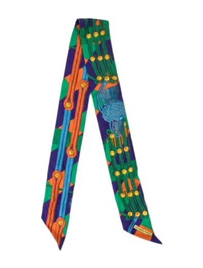 Pre-owned Hermes Silk Twilly Scarf In Multi