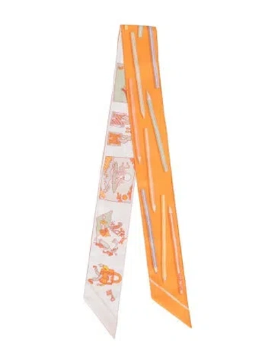 Pre-owned Hermes Silk Twilly Scarf W/ Tags In Multi