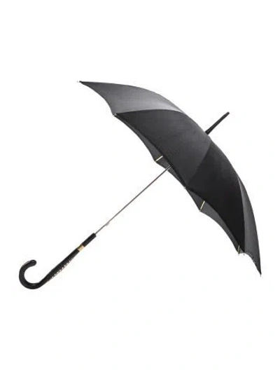 Pre-owned Hermes Silk Umbrella In Black