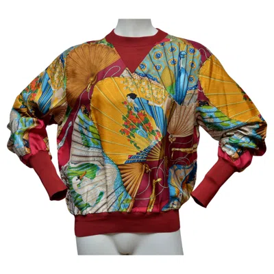 Pre-owned Hermes Silk Vintage Sweatshirt Size 38fr Mint New Condition In Brown