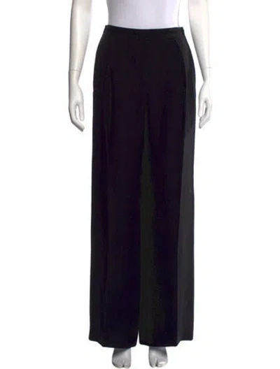 Pre-owned Hermes Silk Wide Leg Pants In Black