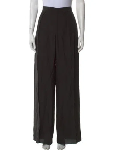 Pre-owned Hermes Silk Wide Leg Pants In Black