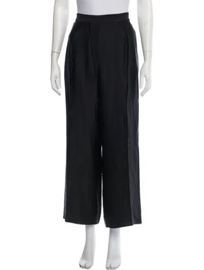 Pre-owned Hermes Silk Wide Leg Pants In Black
