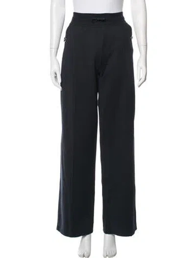 Pre-owned Hermes Silk Wide Leg Pants In Blue